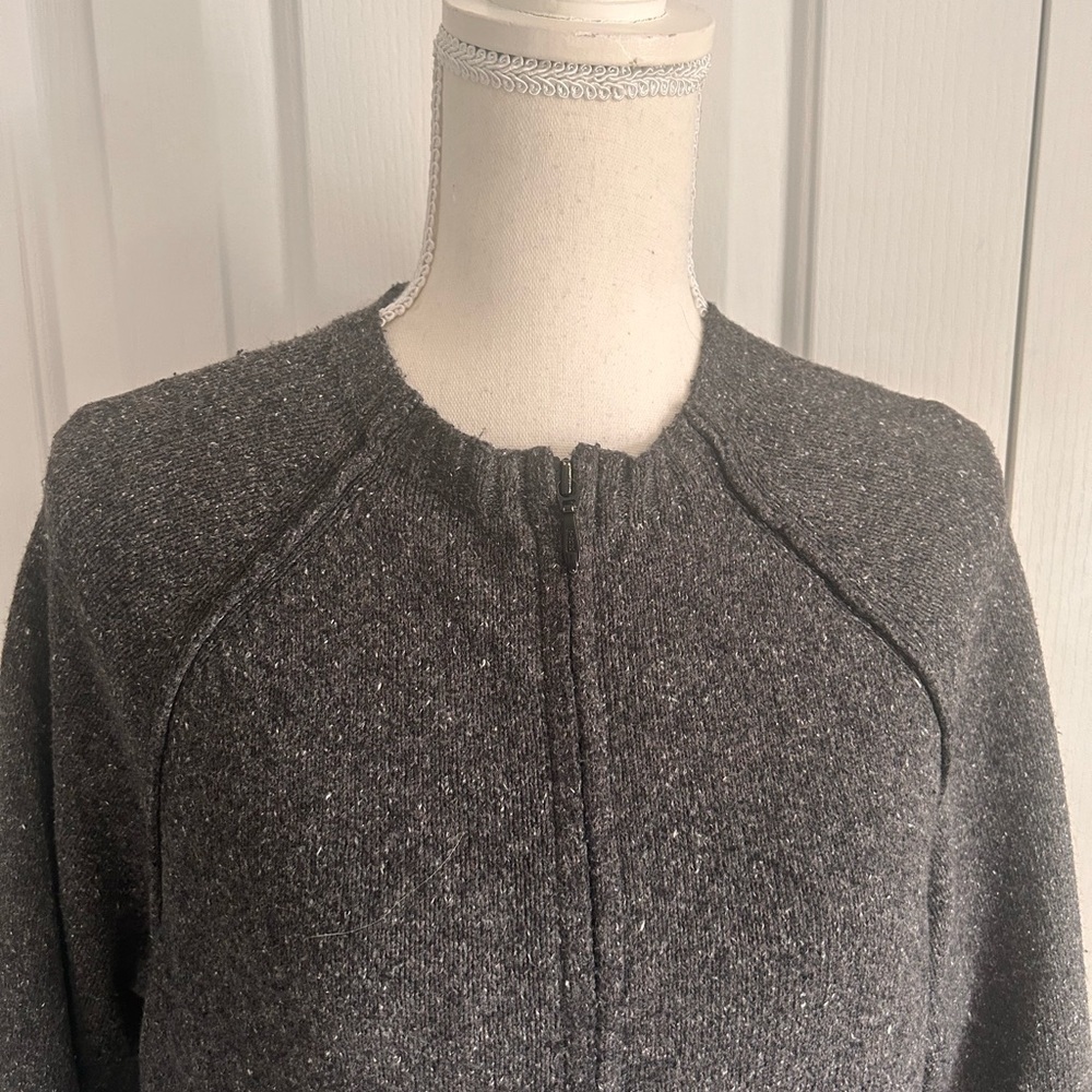 WOOLRICH Women Cardigan, Front Zipper, Gray, Size Large - Picture 2 of 5